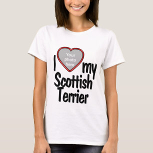 I Kärlek Min skotska terrier Cute Heart Photo Hund T Shirt