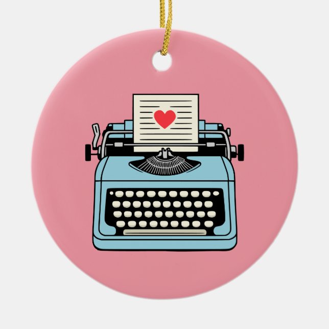 I Kärlek min skrivmaskin Julgransprydnad Keramik (Framsidan)