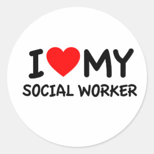I kärlek min Social Worker Runt Klistermärke