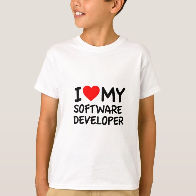 I kärlek min Software Developer T-shirt (Framsida)