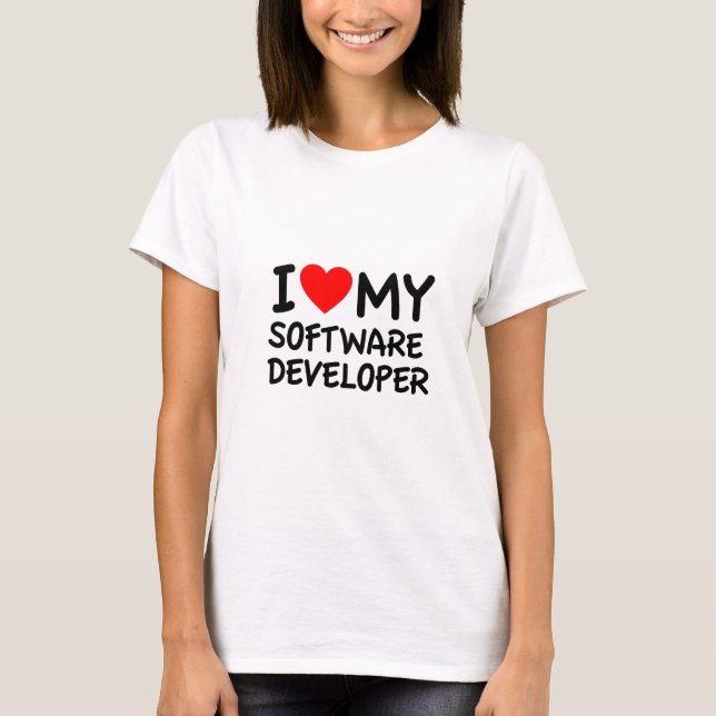I kärlek min Software Developer Tee (Framsida)