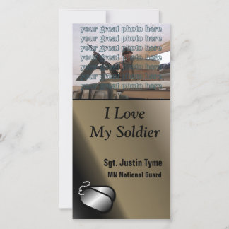 I Kärlek Min soldat Anpassningsbar Foto Militär