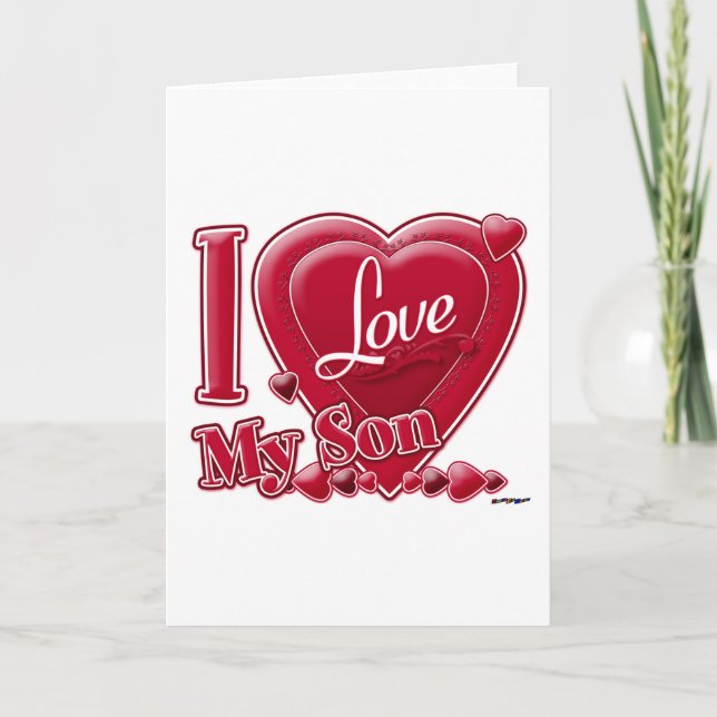 I Kärlek Min son Red - hjärtat Helgkort (Framsida)