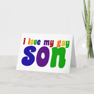 I Kärlek Min son Retro Rainbow Mamma Kort