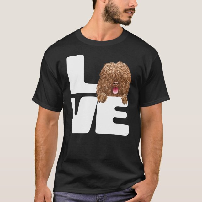 I Kärlek Min spanska Vatten Hund Hund T Shirt (Framsida)