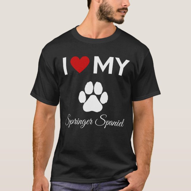 I kärlek min Springer-hund-anpassningsbar T Shirt (Framsida)