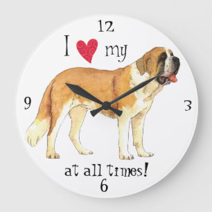 I Kärlek min St Bernard Stor Klocka
