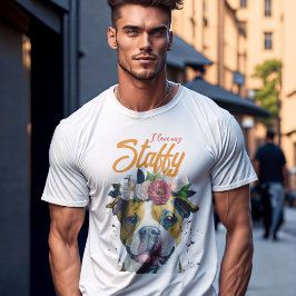 I kärlek min stab, hund i Personlig med blommor T Shirt