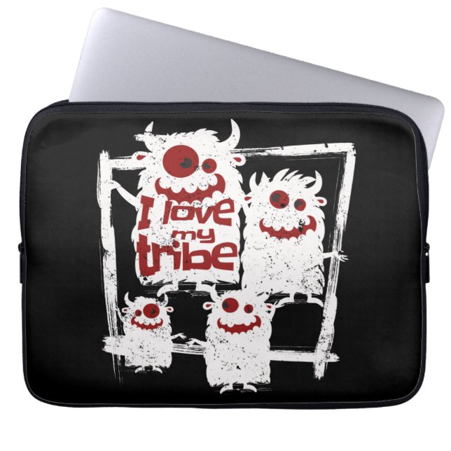 I Kärlek, min stam, underbara monsterfamiljen Hall Laptop Fodral (Framsidan)