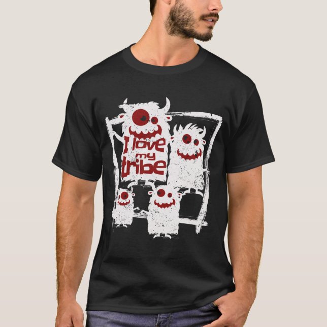 I Kärlek, min stam, underbara monsterfamiljen Hall T Shirt (Framsida)