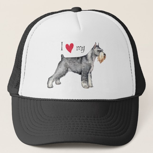 I Kärlek min Standard Schnauzer Truckerkeps (Framsida)