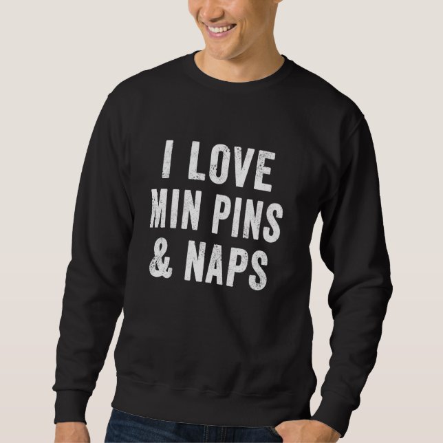 I Kärlek Min Stift och Naps Hund älskare Ministrat Lång Ärmad Tröja (Framsida)