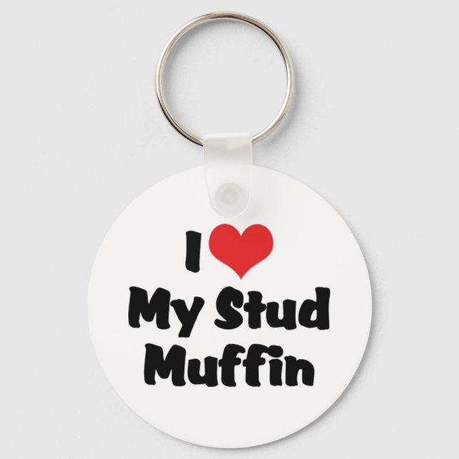 I Kärlek min Stud Muffin Keychain Nyckelring (Framsida)