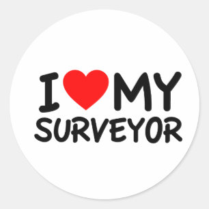 I kärlek min Surveyor Runt Klistermärke