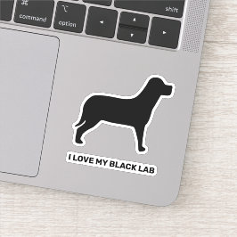 I Kärlek Min Svart lab Hund Silhouette Klistermärken