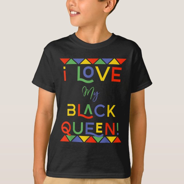 i kärlek min svarta drottningpojkvän african ameri t shirt (Framsida)