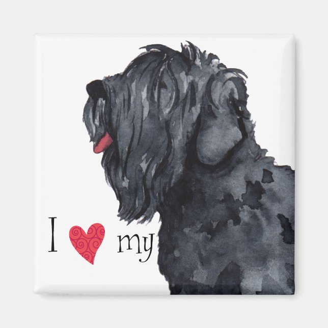 I Kärlek min svarta ryska Terrier Magnet (Framsidan)