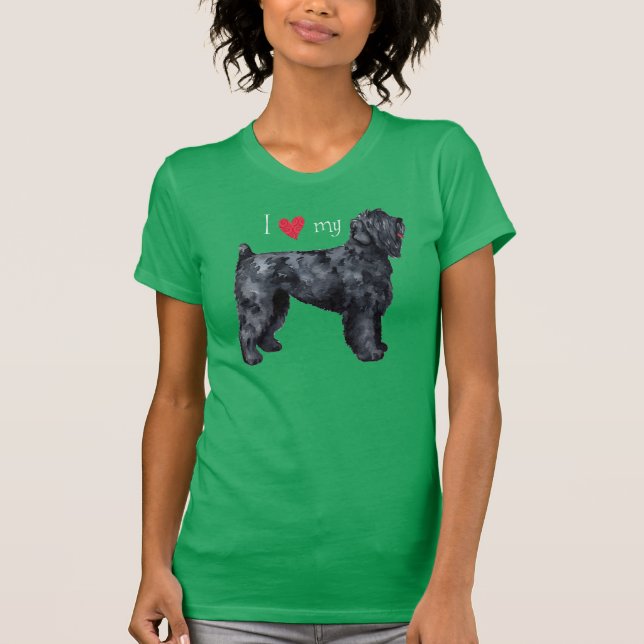 I Kärlek min svarta ryska Terrier T-Shirt (Framsida)