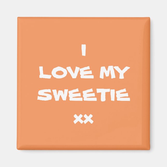 I KÄRLEK, MIN SVEETIE Modern Coola Cute Magnet (Framsidan)