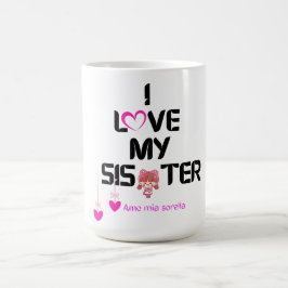 I Kärlek Min syster - Bilingual Heartfilt Design Kaffemugg