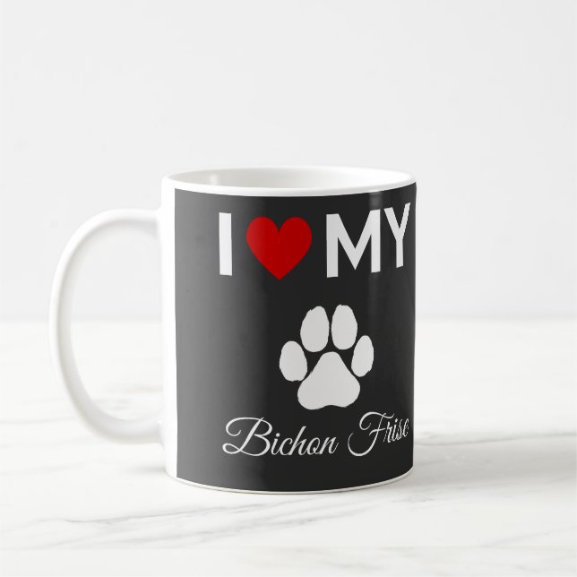 I kärlek min text från anpassningsbarna Bichon Fri Kaffemugg (Vänster)
