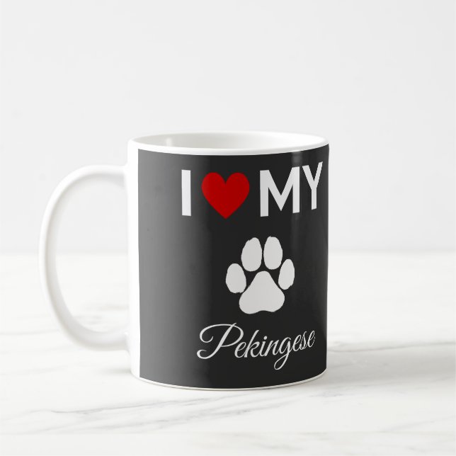 I kärlek, min text från Pekingese hund anpassnings Kaffemugg (Vänster)