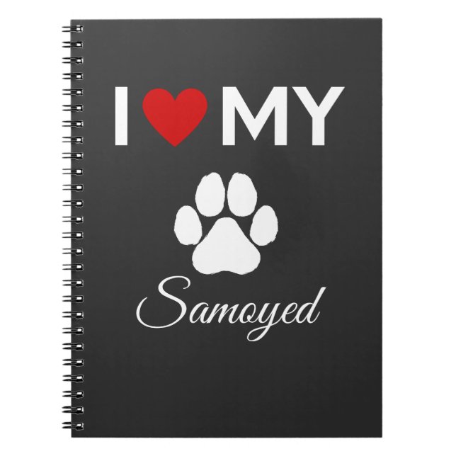 I kärlek, min text från Samoyed hund anpassningsba Anteckningsbok (Framsidan)