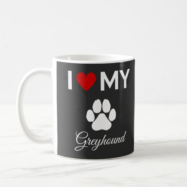 I kärlek, min text i anpassningsbarna Greyhound hu Kaffemugg (Vänster)