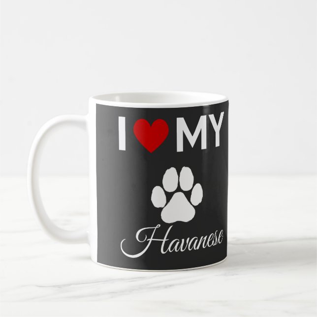 I kärlek min text om Havanese hund anpassningsbar Kaffemugg (Vänster)