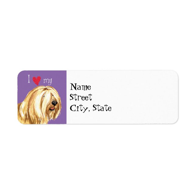 I Kärlek min tibetanska Terrier Returadress Etikett (Framsidan)