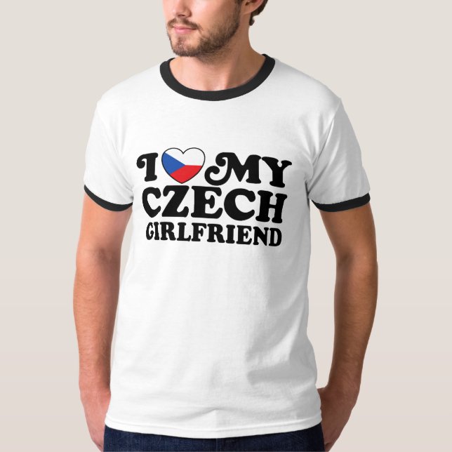 I Kärlek Min tjeckiska flickvän T-shirt (Framsida)