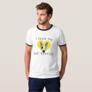 i kärlek, min tjur skräckare t-shirt
