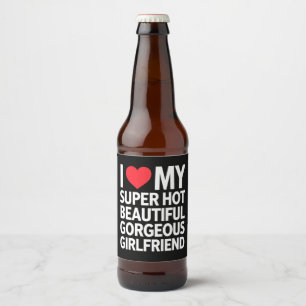 I Kärlek min Toppen Vackra Gorgous Girlkompis Ölflaska Etikett