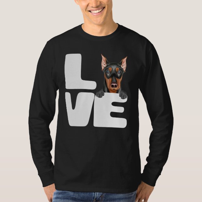 I Kärlek Min tyska Pinscher Hund T Shirt (Framsida)