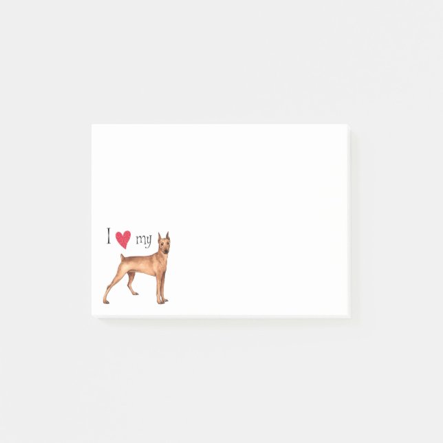 I Kärlek min tyska Pinscher Post-it Block (Framsida)