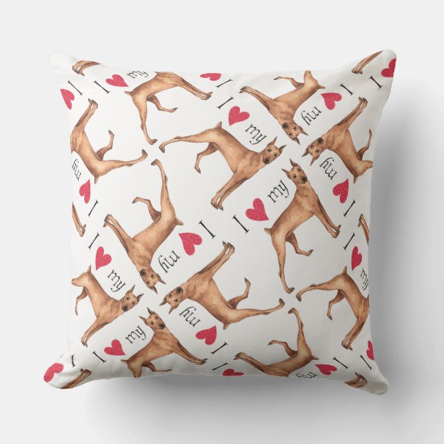 I Kärlek min tyska Pinscher Utomhuskudde (Framsida)