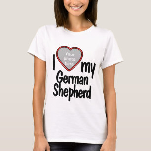 I Kärlek min tyska schepherd Cute Heart Photo Ram T Shirt