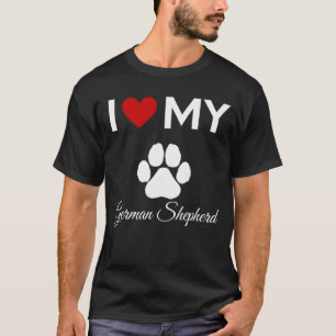 I kärlek min tyska Shepherd anpassningsbar text T Shirt