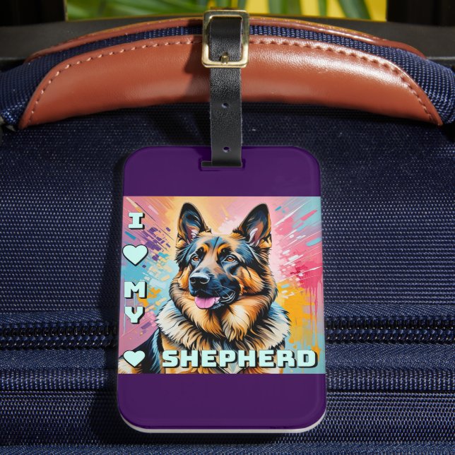 I kärlek min tyska shepherd bagagebricka (Framsida Insitu 2)