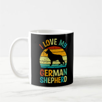 I Kärlek Min tyska Shepherd Hund Blue Brown Sunset Kaffemugg