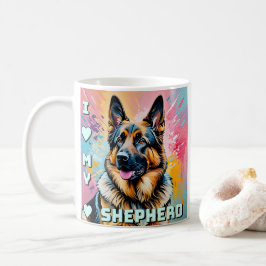 I kärlek min tyska shepherd kaffemugg