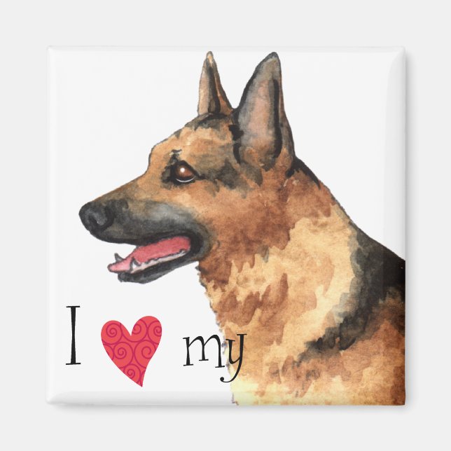 I Kärlek min tyska shepherd Magnet (Framsidan)