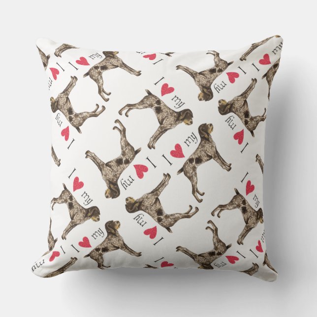 I Kärlek min tyska trådlösa pekare Utomhuskudde (Framsida)