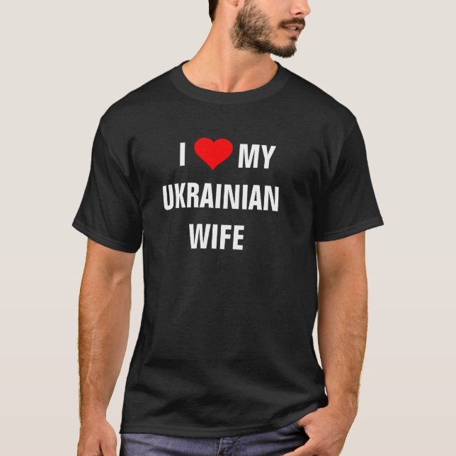 "I Kärlek min ukrainska fru" Tee (Framsida)