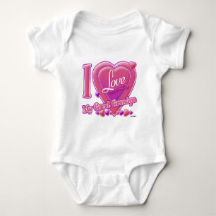 I Kärlek Min Underbara farfar rosa/lila - hjärta T-shirt