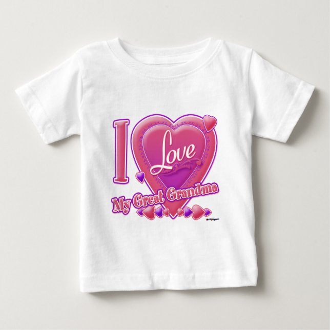 I Kärlek Min Underbara farmor rosa/lila - hjärta Tee Shirt (Framsida)