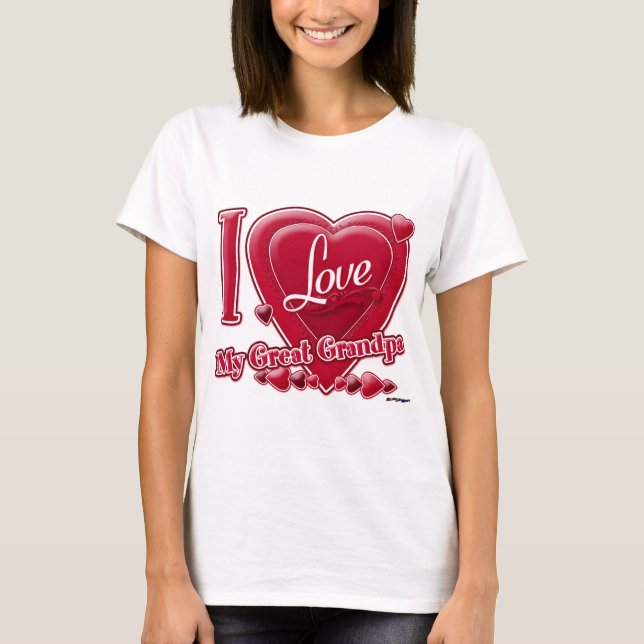 I Kärlek Min Underbara morfar röd - hjärtat Tee Shirt (Framsida)