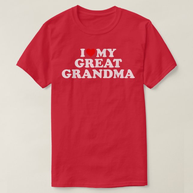 I Kärlek min Underbara mormor Red Heart  T Shirt (Design framsida)