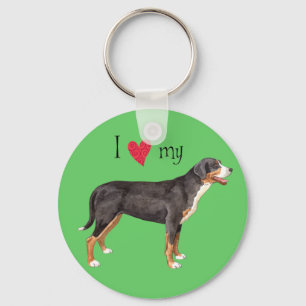 I Kärlek min Underbarare schweiziska Hund Nyckelring
