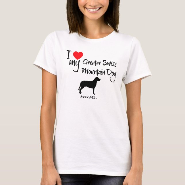 I Kärlek Min Underbarare schweiziska Hund Tee (Framsida)